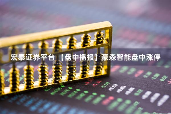 宏泰证券平台 【盘中播报】豪森智能盘中涨停