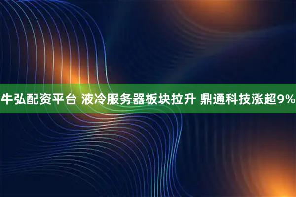 牛弘配资平台 液冷服务器板块拉升 鼎通科技涨超9%